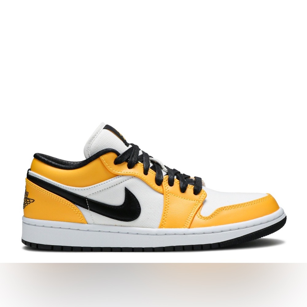 Nike Wms Air Jordan 1 Low “Laser Orange" Black and Yellow Sneakers - Size 8.5 - Picture 2 of 8